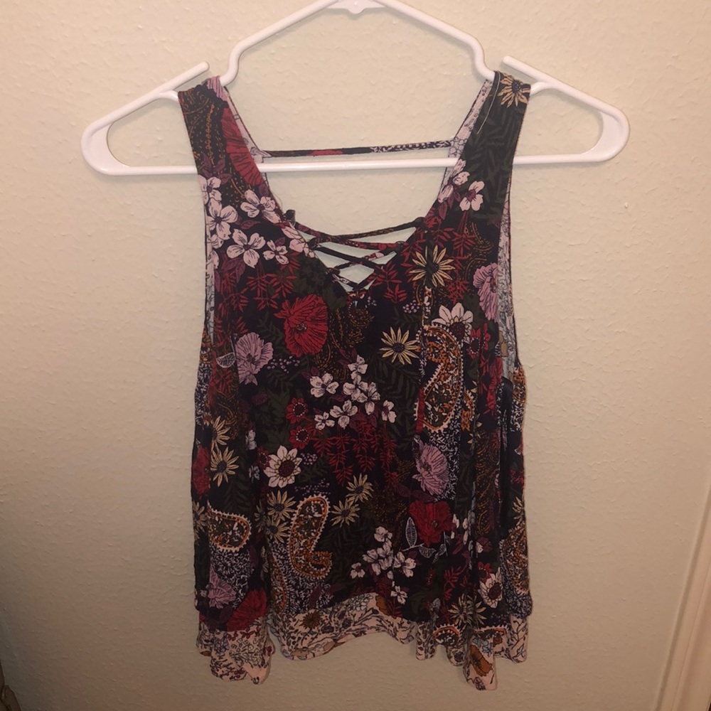 Flower print tank